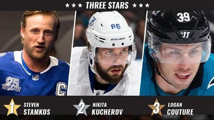 Кутюр, Кучеров и Стэмкос–три звезды прошлой недели в NHL...