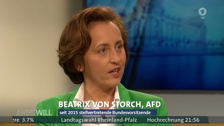 Die Arroganz der Macht? Beatrix von Storch (AfD) - Anne Will 13.03.2016 - Bananenrepublik
