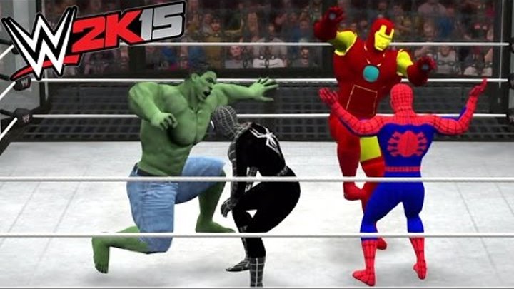 WWE 2K15 - HULK VS BATMAN VS SPIDER MAN VS VENOM VS THOR VS IRON MAN - ELIMINATION CHAMBER MATCH смотреть онлайн WWE 2K15 - HULK VS BATMAN VS SPIDER MAN VS VENOM VS THOR VS IRON MAN - ELIMINATION CHAMBER MATCH