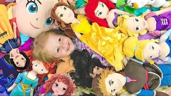 ОЧЕНЬ МНОГО ИГРУШЕК куклы Принцессы Диснея и все ИГРУШКИ мира Видео для Детей Детская площадка Vlog