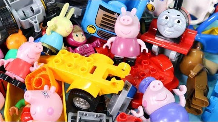 Thomas and Friends Toy Train With Lego Duplo Cars And Peppa Pig Legos Toys For Kids