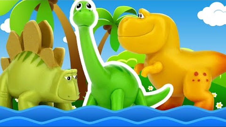 Хороший динозавр с друзьями на корабле. Мультфильм динозавры.