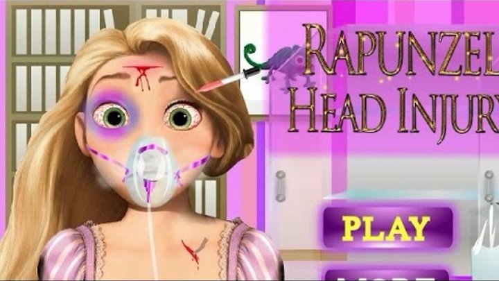 NEW Игры для детей—Disney Принцесса Рапунцель травма головы—мультик для девочек