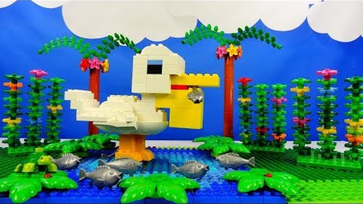 Строим из Lego Duplo, Lego Duplo the figure of a pelican bird - Лего Дупло пеликан, Лего птица
