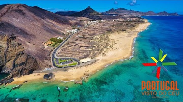 Porto Santo aerial view - Ponta da Calheta - Ilhéu da Cal - Praia do Cabeço - 4K Ultra HD Porto Santo aerial view - Ponta da Calheta - Ilhéu da Cal - Praia do Cabeço - 4K Ultra HD