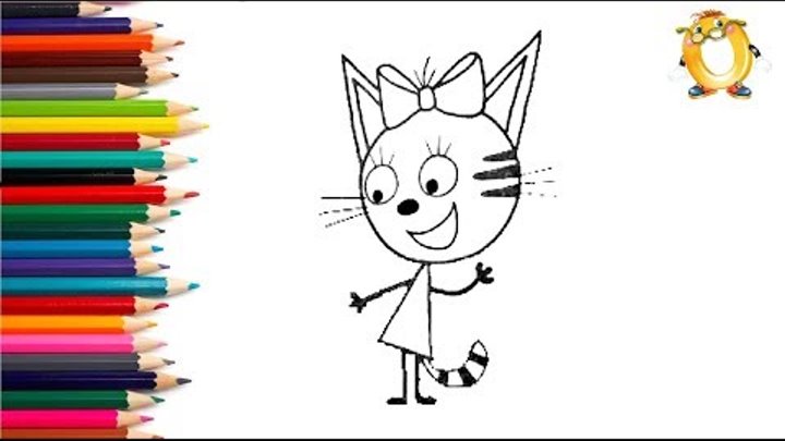 Раскраска для детей ГЕРОИ МУЛЬТИКОВ: три кота, свинка Пеппа, Смешарики, Микки Маус, Джордж.