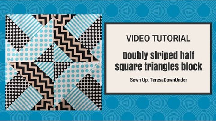 Doubly striped Half Square Triangles (HST) quilting block