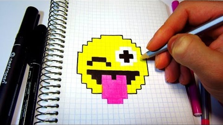 Рисуем по клеточкам - СМАЙЛИК поэтапно / How to draw - SMILEY step by step #1 | Pixel Art