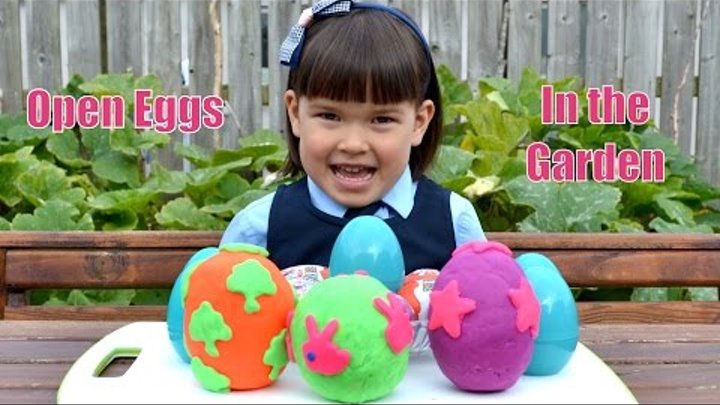 Kinder Surprise Eggs Unboxing in the Garden - Barbie Peppa Pig Disney Princess Surprise Toys