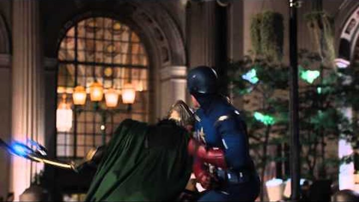 Captain America & Iron Man vs. Loki - Fight Scene