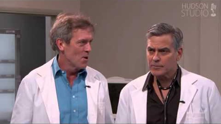 Хью Лори и Джордж Клуни на шоу Джимми Киммела (озвучка Hudson)