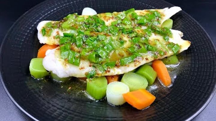 #Хек с овощами и горчично-медовым соусом | Припущенная рыба | Как вкусно приготовить хек