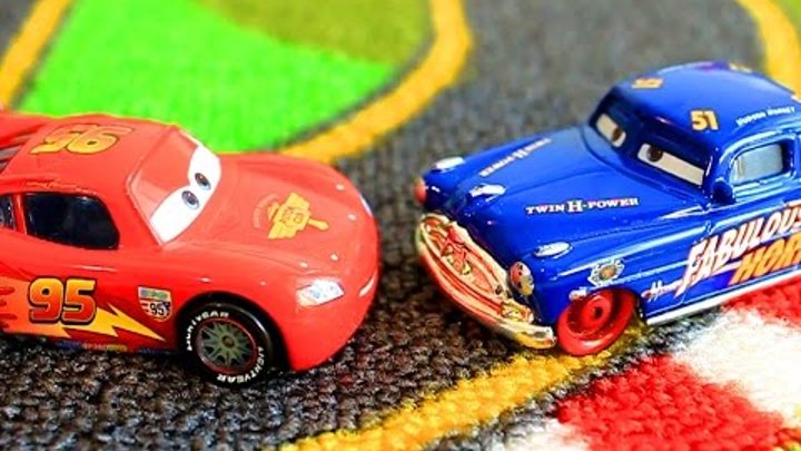 Тачки Молния Маквин Гонка Док Хадсон Кинг Мультик про машинки для детей Cars Lightning McQueen
