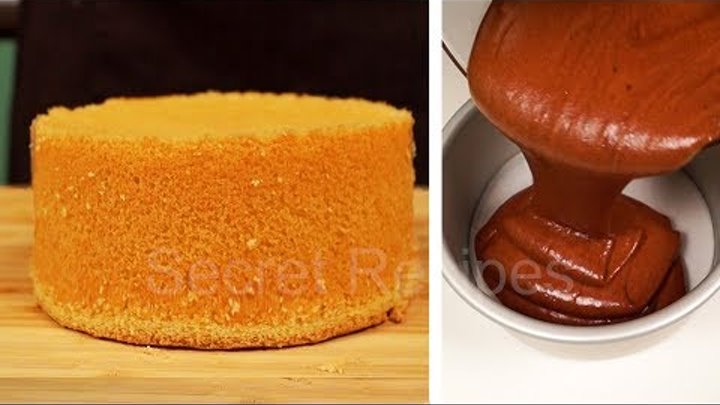 Шоколадный и ванильный классический шифоновый бисквит | Chiffon cake