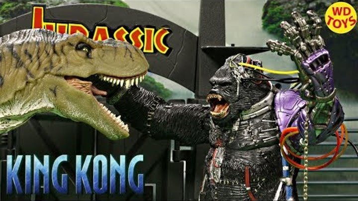 New Cyborg King Kong Vs T-Rex Thrasher Jurassic Park Skull Island Dinosaur Toy Unboxing
