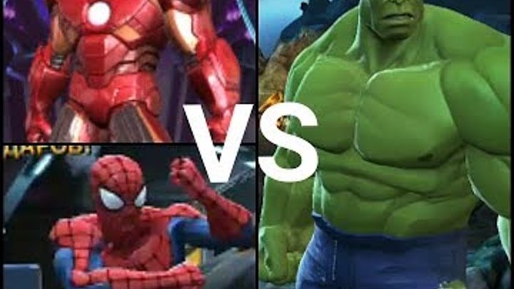 Битва Супер Героев #4 Человек паук-Железный человек vs Халк