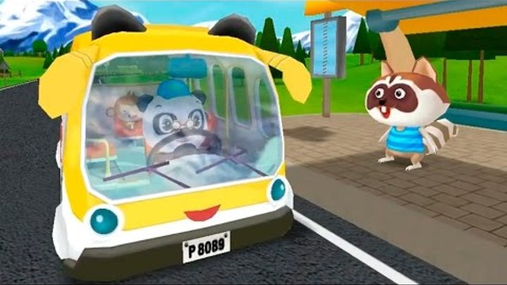 Мультфильмы про машинки. Панда водитель автобуса. Детское приложение для iPOD И Android