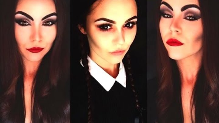 Morticia And Wednesday Addams! EASY Halloween Makeup! Morticia And Wednesday Addams! EASY Halloween Makeup!