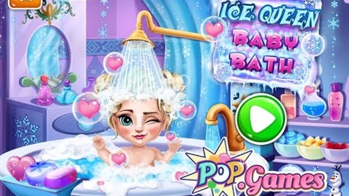 NEW мультик для девочек—дочки-матери уход за малышкой—игры для детей/Ice Queen Baby Bath