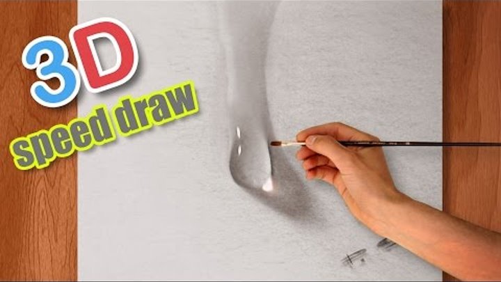 Drawing AMAZING realistic water drop / 3D Illusion painting