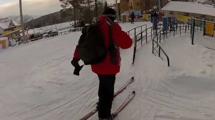Ski. Горные лыжи в Абзаково. GOPRО HD. 200