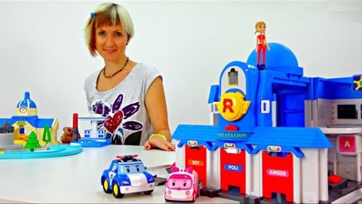 Станция спасения Робокар Поли, Эмбер, Рой. Машинки-трансформеры. Видео с Машей для детей.