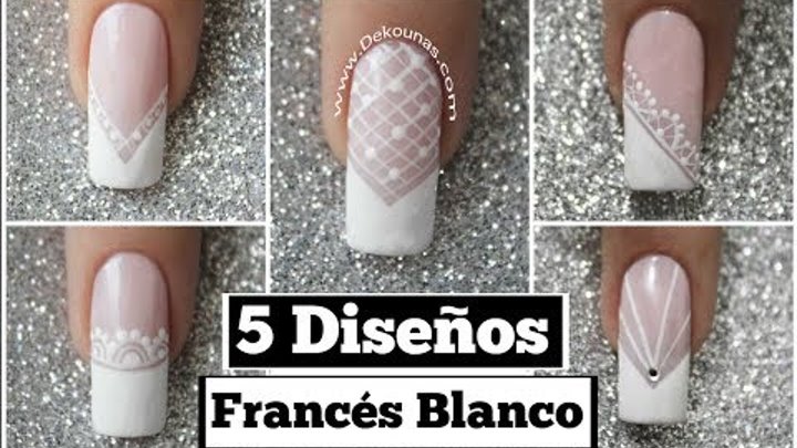 5 Diseños de uñas FACIL con francés blanco - 5 easy French nail art 5 Diseños de uñas FACIL con francés blanco - 5 easy French nail art