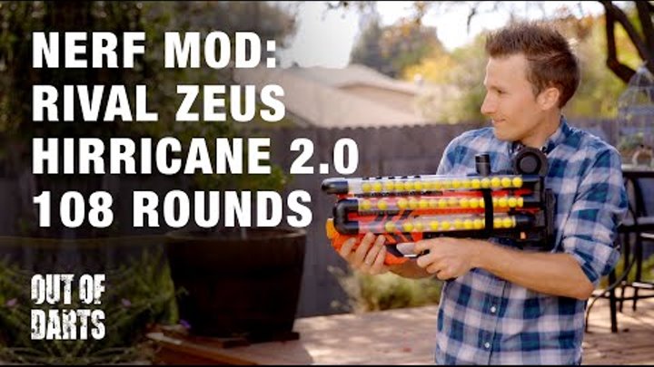 NERF MOD: Nerf Rival Zeus Mod MXV 10,800 108 BALLS! Full auto