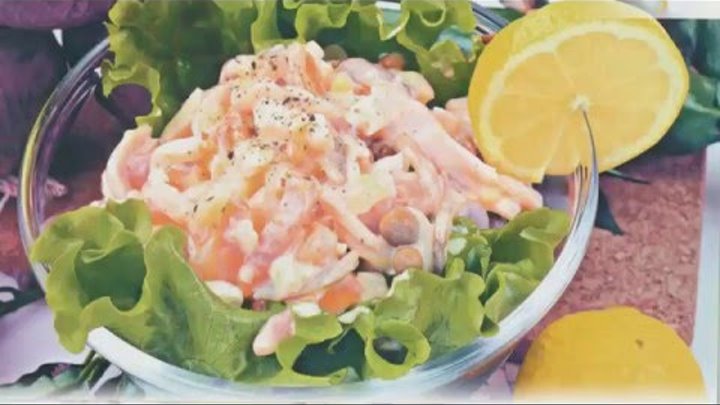Новогодние салаты новые рецепты салатов на НОВЫЙ ГОД 2016 Праздничный салат c кальмарами рецепт NEW