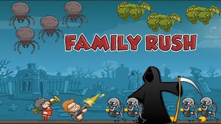 Мультик игра- стрелялки для детей - Семья против зомби 2 часть