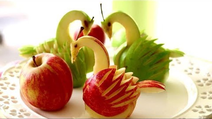 How to Make Apple Swan Garnish | Fruit & Vegetable Carving