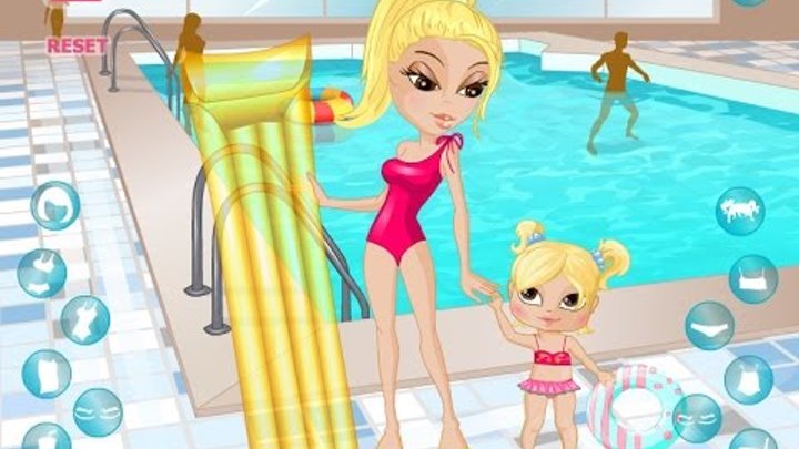 NEW Дочки-матери прогулка в бассейн—мультик-игра для девочек