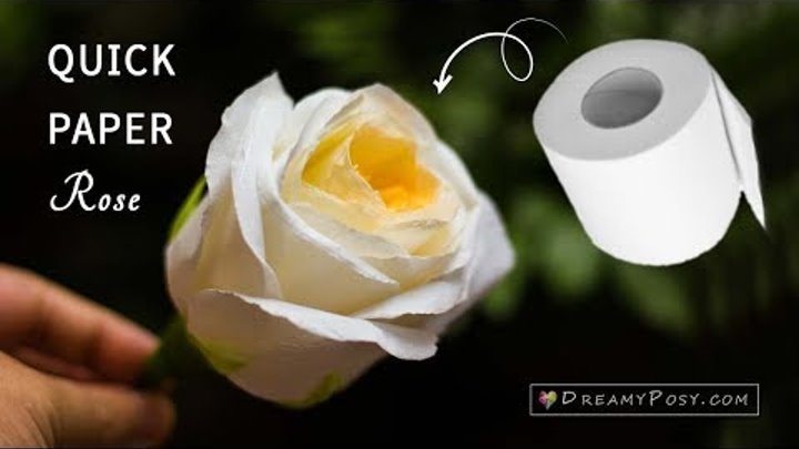 Quick way to make paper rose from toilet paper