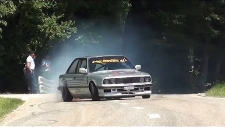 Cool Drifts of BMW E30 and AE86 - pure sounds - drifting at Hillclimb Bergrennen Reitnau