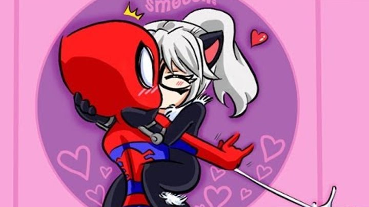 Spider-Man and Black Cat kiss (Spider -man web of shadows)
