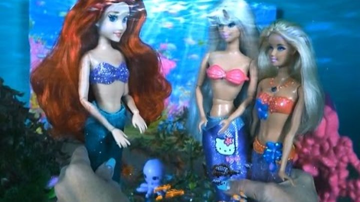 Видео с куклами Барби, серия 450, Барби и Челси русалки, Русалочка Ариель приключения начинаются