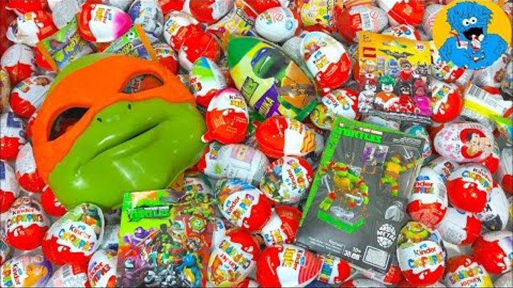 Киндер Сюрпризы,A lot of Candy and Kinder Surprise Eggs Черепашки Ниндзя TMNT,Lego Batman,Cars