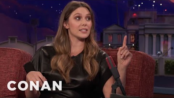Elizabeth Olsen Accidentally Packed A Butcher's Knife In Her Carry-On Bag - CONAN on TBS