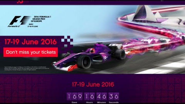 Formula 1 Baku, Azerbaijan/ F1 2016/ 17-19 June/ Этап "Формулы-1" в Баку в 2016 году пройдет 17 июня