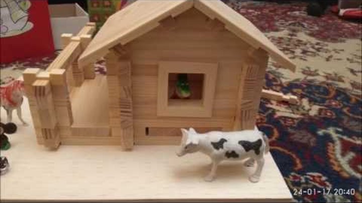 Мультик по сборке деревянного конструктора, крокодил Гена и Чебурашка Мультик по сборке деревянного конструктора, крокодил Гена и Чебурашка