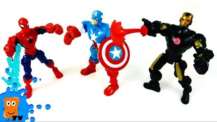 СУПЕРГЕРОИ Человек паук Капитан Америка Железный человек Игрушки для мальчиков /Super Hero Mashers