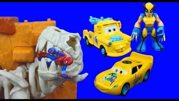 Disney Pixar Cars Wolverine Car McQueen and Mater Save Spider-Man Imaginext Radiator Springs Marvel