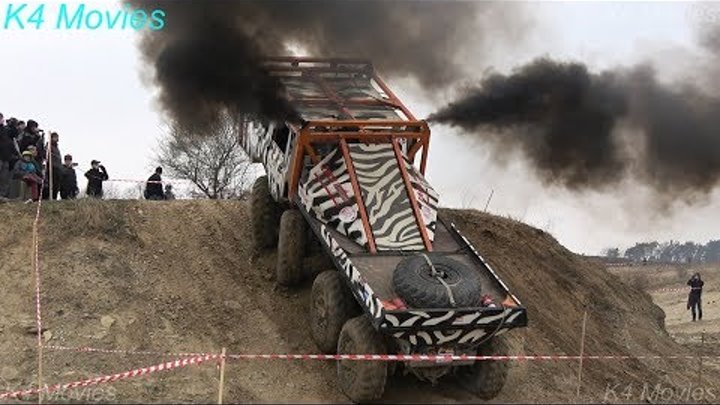 8x8 Tatra truck painted as zebra in Truck trial | Milovice 2018 | participant no. 559