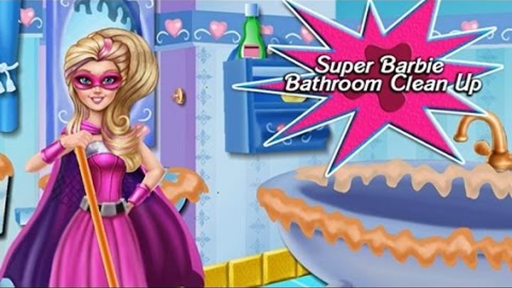 NEW Игры для детей—Disney Принцесса Супер Барби уборка—Мультик Онлайн видео игры для девочек