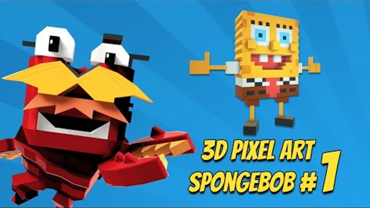 Kogama Tutorial 3D Pixel Art - SpongeBob #1