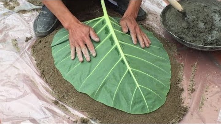 Great Idea From The Leaves // Leaf Shaped Fountain // Shaping Leaves From Sand And Cement