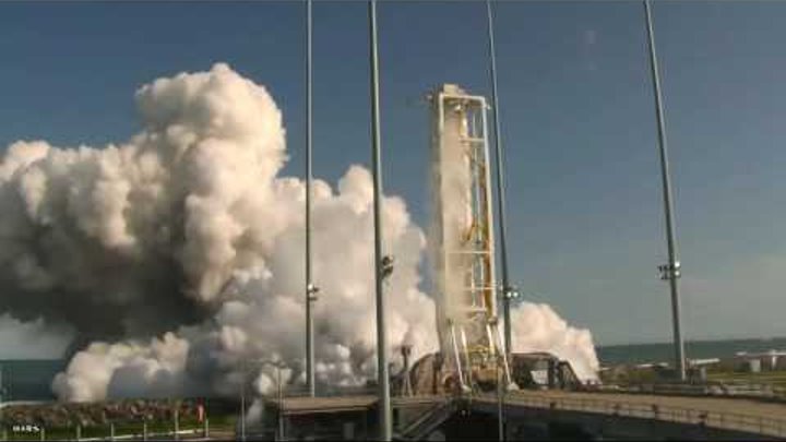 Pad Camera View of Antares Hot Fire Test