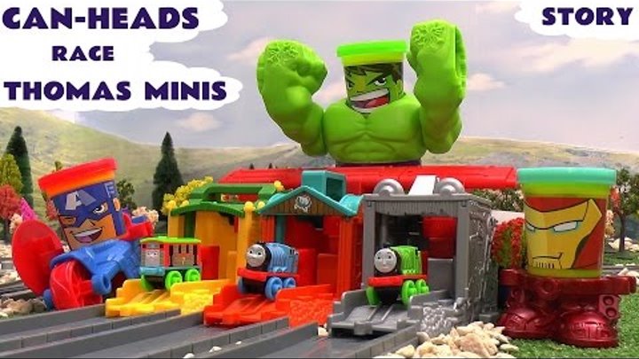 Play Doh Can-Heads Race Thomas and Friends Minis Avengers Hulk Iron Man Spider-Man Capt America Play Doh Can-Heads Race Thomas and Friends Minis Avengers Hulk Iron Man Spider-Man Capt America