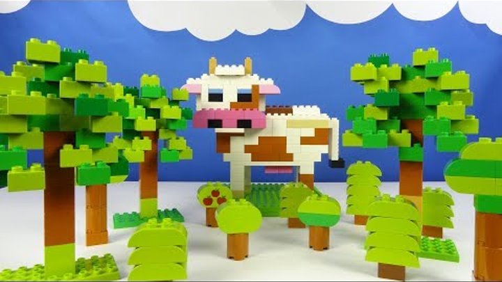 Строим из Lego Duplo, Lego Duplo the figure of a cow - Лего Дупло корова коровка