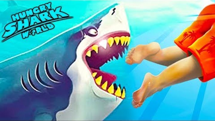 У меня Самая ГОЛОДНАЯ АКУЛА в мире Эволюция Акул прохождение hungry shark world мультик топ игра